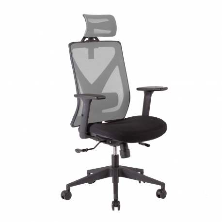 Töötool MIKE 64x65xH110-120cm, must/hall