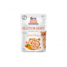 Brit Care Fillets in Gravy Choice Chicken märgtoit kassidele 24x85g