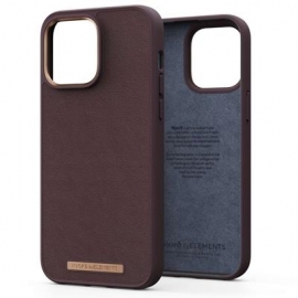 Njord byElements Genuine Leather, iPhone 14 Pro Max, tumepruun - Nahkümbris