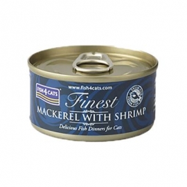 Fish4Cats kassitoit makrell/krevett konserv 10x70g