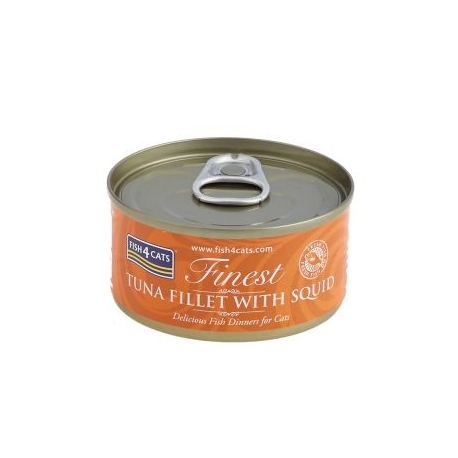 Fish4Cats kassitoit tuunikala/kalmaar konserv 10x70g