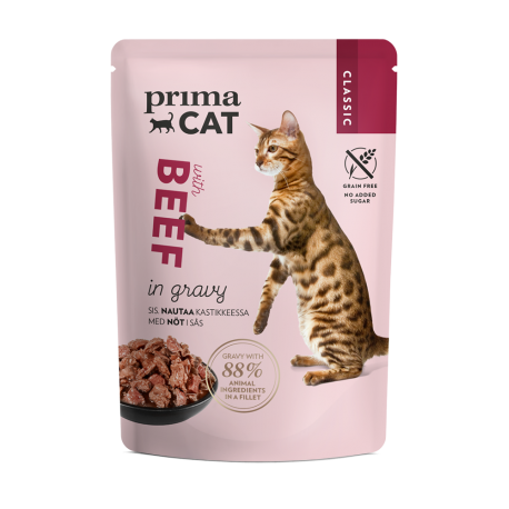 Prima Cat kassi einekotike veiseliha kastmes 28x85g