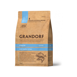 Grandorf Dog - Valge kala 3kg - Adult Medium & Maxi koeratoit