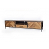 Tv-alus BROOKLYN naturaalne puit / must, 200x40xH45 cm
