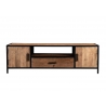 Tv-alus STURDY naturaalne puit / must, 160x40xH45 cm
