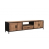 Tv-alus STURDY naturaalne puit / must, 220x40xH50 cm
