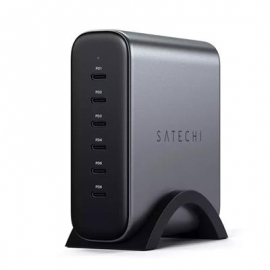 Satechi GaN, 200 W, 6x USB-C, tumehall - Laadimisjaam