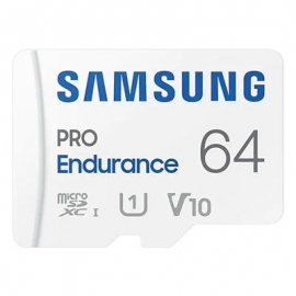 Samsung Micro SDHC Endurance PRO + SD adapter, 64 GB, valge - Mälukaart