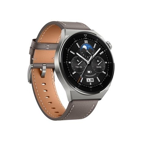 Huawei Watch GT 3 Pro, 46 mm, titaanist korpus halli nahkrihmaga - Nutikell