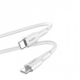 Puro Soft, USB-C / USB-C, 1,5 m, valge - Kaabel