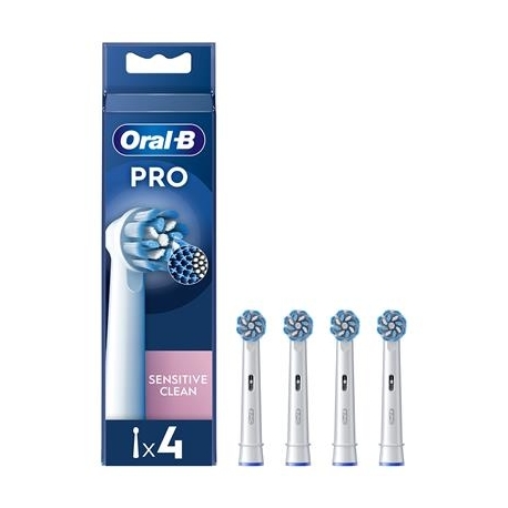 Braun Oral-B Sensitive Clean PRO, 4 tk, valge - Lisaharjad
