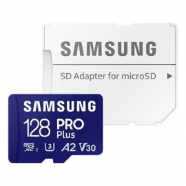 Samsung PRO Plus, 2023, microSDXC, 128 GB, sinine - Mälukaart ja adapter