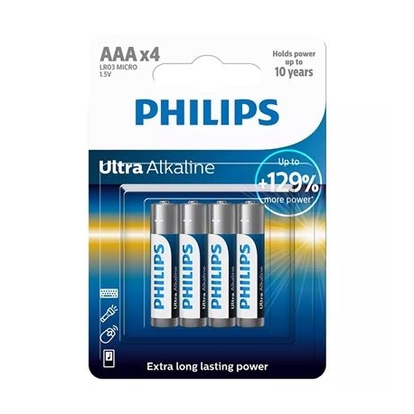 Philips Ultra Alkaline, AAA, 4 tk - Patarei