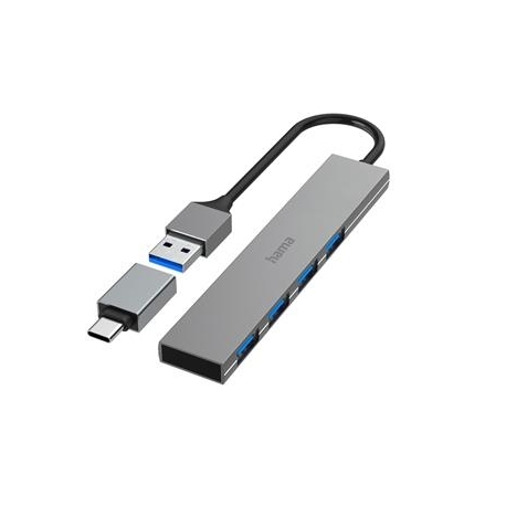 Hama USB Hub, 4x USB 3.2 Gen 1, USB-C adapter, hall - USB jagaja