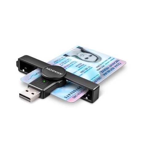 AXAGON CRE-SMPA, USB-A, must - ID-kaardilugeja