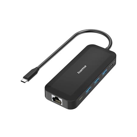 Hama Classic Line USB-C hub, multiport, 6 liidest, USB-A, USB-C, HDMI, LAN/Ethernet, must - Adapter