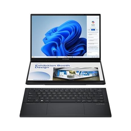 ASUS Zenbook DUO, 2x 14'', 3K, OLED, puutetundlik, 120 Hz, Ultra 9, 32 GB, 1 TB, ENG, tumehall - Sülearvuti