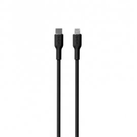 Puro SOFT, USB-C, Lightning, 1,5 m, must - Kaabel