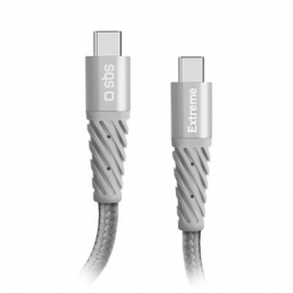 SBS Extreme Charging Cable, USB-C - USB-C, 1,5 m, hall - Kaabel