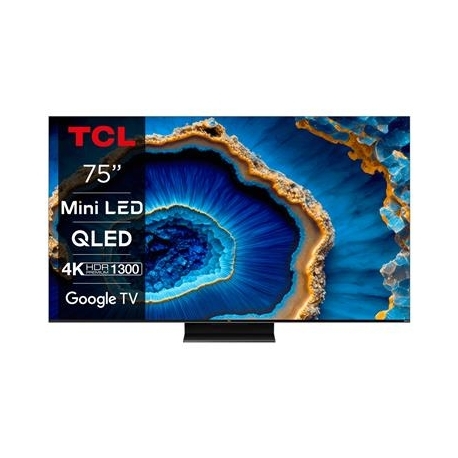 TCL C805, 75'', 4K UHD, Mini-LED, tumehall - Teler