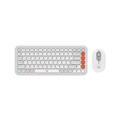 Logitech POP Icon Combo, US, valge/oranž - Juhtmevaba desktop