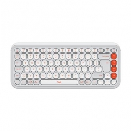 Logitech POP Icon Keys, US, valge/oranž - Juhtmevaba klaviatuur