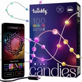 Twinkly Candies Pearls, RGB, 100 LED, USB-C, 6 m, läbipaistev - Nutivalgusti