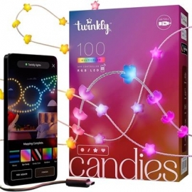 Twinkly Candies Stars, RGB, 100 LED, USB-C, 6 m, läbipaistev - Nutivalgusti