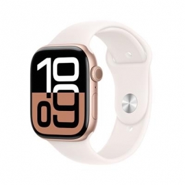 Apple Watch Series 10 GPS, 46 mm, sport band, M/L, roosa alumiinium / roosa - Nutikell