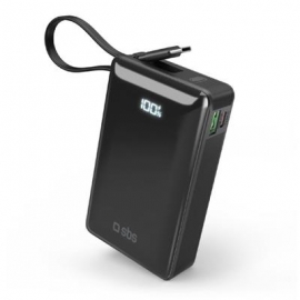 SBS LCD Power Bank, 20000 mAh, must - Akupank