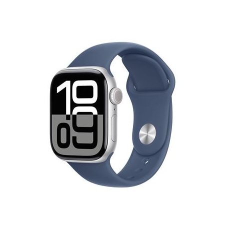 Apple Watch Series 10 GPS, 42 mm, sport band, S/M, hõbe alumiinium / sinine - Nutikell