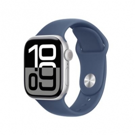 Apple Watch Series 10 GPS + Cellular, 42 mm, sport band, S/M, hõbe alumiinium / sinine - Nutikell