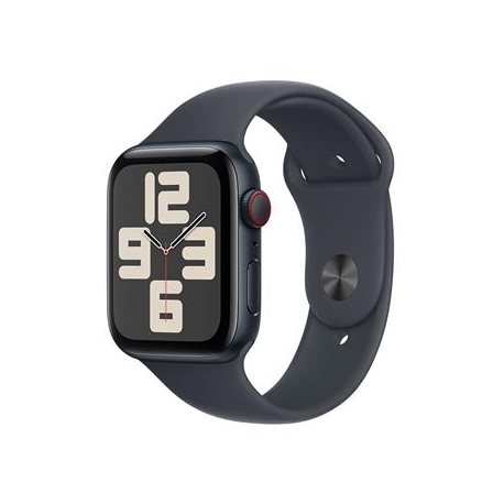 Apple Watch SE, 44 mm, GPS + Cellular, sport band, S/M, must alumiinium / must - Nutikell