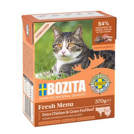 Bozita kassikonserv Sterilised Chicken & Grass-Fed Beef in Jelly 6x370g