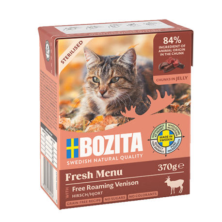 Bozita kassikonserv Sterilised Free Roaming Venison in Jelly 6x370g