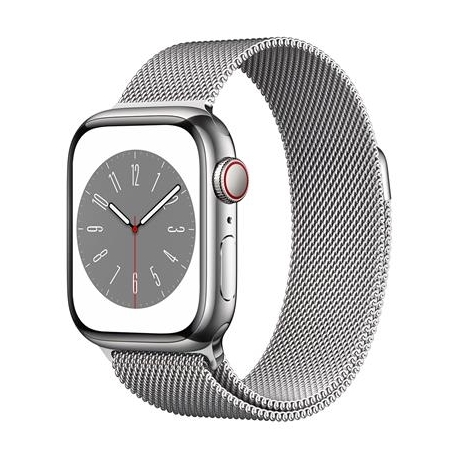 Apple Watch Series 8 GPS + Cellular, Milanese Loop, 41mm, hõbedane roostevaba teras - Nutikell