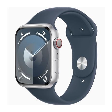 Apple Watch Series 9 GPS + Cellular, 45 mm, Sport Band, M/L, hõbe/sinine - Nutikell