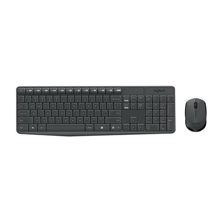 Logitech MK235, US, must - Juhtmevaba klaviatuur + hiir