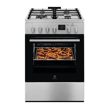 Electrolux 600 Seeria SteamBake, 58 L, laius 60 cm, roostevaba teras - Gaasipliit elektriahjuga