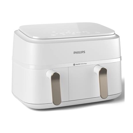 Philips 3000 Seeria Dual Basket Airfryer, 9 L, 2750 W, kaks korvi, valge - Kuumaõhufritüür