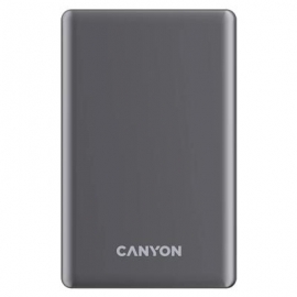 Canyon OnCharge 505 Slim Magsafe, 5000 mAh, juhtmevaba laadimine, USB-C, tumehall - Akupank