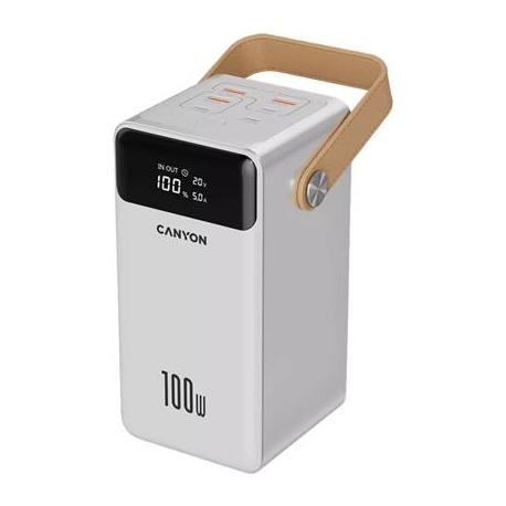 Canyon OnPower 610, 60 000 mAh, 100 W, USB-A, USB-C, valge - Akupank
