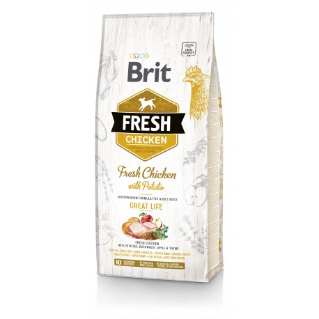 Brit FRESH koeratoit Chicken & Potato for Adult 2,5kg