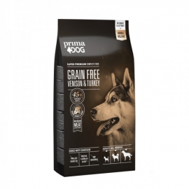 PrimaDog Grain Free täistoit hirveliha-kalkuni kõikidele täiskasvanud koertele 10kg